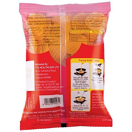 Fryums Original Ready To Fry Corn Papad, 150 g Pouch 