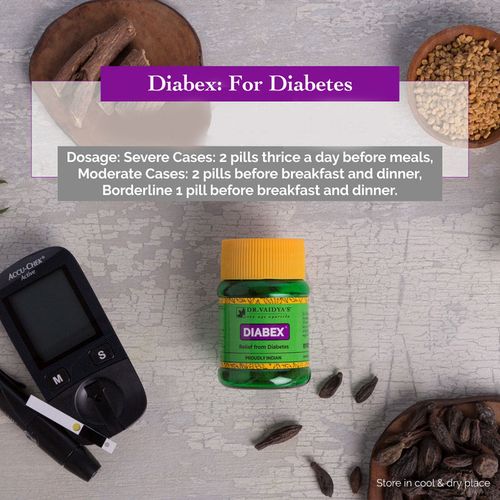 Dr. Vaidyas Diabex Pills - Relief From Diabetes, 30 pcs Pack of 2 