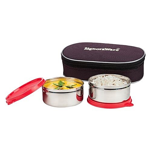 Buy Signoraware Lunch Box - Stainless Steel, Midday Maxx Fresh, Red ...