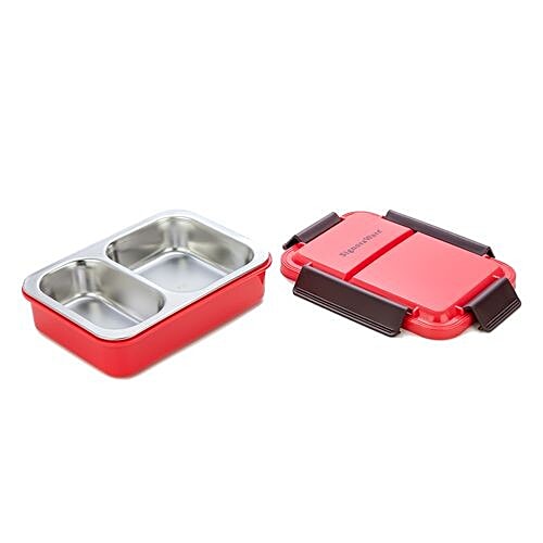 Buy Signoraware Lunch Box - Stainless Steel, Duo Star, Red Opaque ...