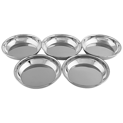 Buy Omega Stainless Steel Pudding-Halwa Plate - 6 Inch Online at Best ...