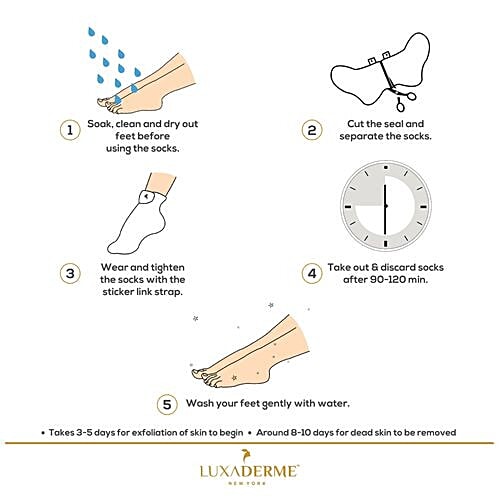 Buy LuxaDerme Peeling & Exfoliating Foot Mask - For All Skin Types ...