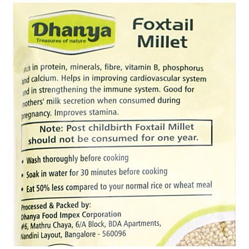 Buy Dhanya Foxtail Millet Online at Best Price of Rs 100 - bigbasket