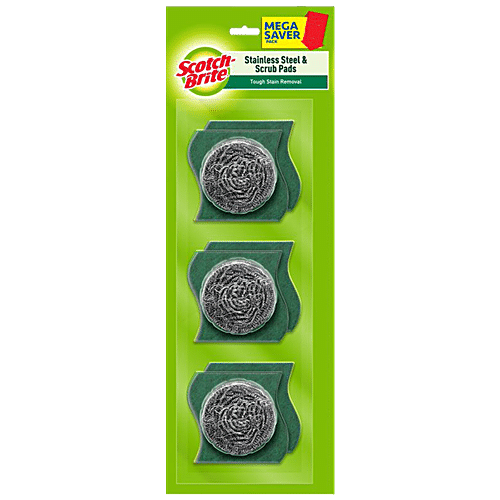 Buy Scotch brite Steel Scrubber Combo (3pcs Steel and 6pcs Scrub pads ...