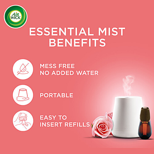 Airwick Essential Oil Diffuser Mist Refill, Calming Rose, 20 ml  Lasts Upto 45 Days