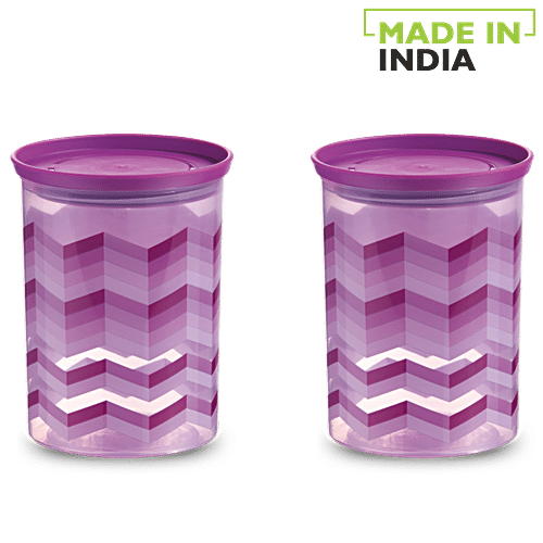 Tupperware Easter egg Design Stacking Canisters Set of 2 Purple Seals New