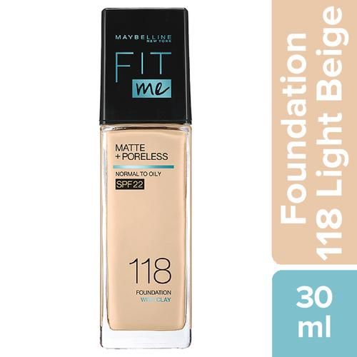 Buy Maybelline New York Fit Me Matte Poreless Liquid Foundation 118 Light Beige Online At