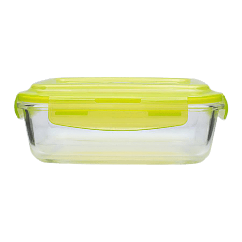 Buy bb home Food Container with Green Lid - Transparent, Borosilicate ...