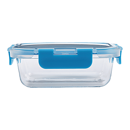 Buy BB Home Borosilicate Glass Rectangular Food Container With Green ...