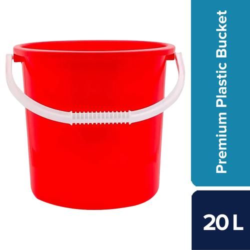 Buy BB Home Premium Plastic Bucket - Sturdy & Durable, Red Online