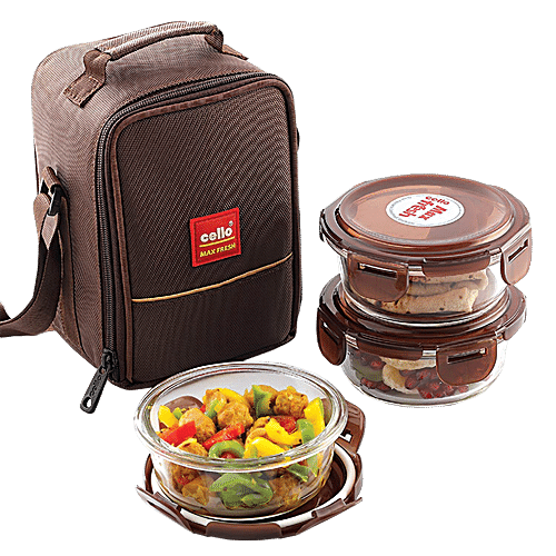 Buy Cello Fresho Borosilicate Glass Lunch Box/Tiffin Box Online at Best ...