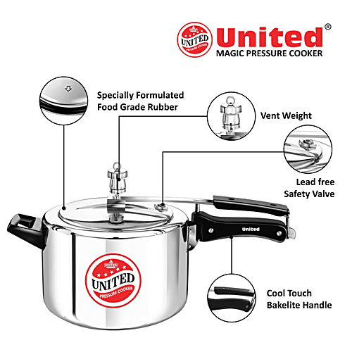 Buy United Aluminium Inner Lid Pressure Cooker Induction Base