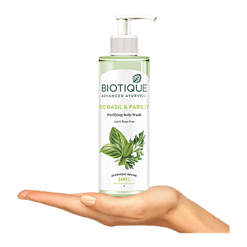 BIOTIQUE Basil Parsley Revitalizing Body Wash 100 Soap Free 200 ml