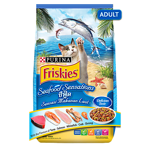 Buy Purina Friskies Seafood Sensations Adult Cat Food Tuna Salmon Whitefish Cran Shrimp Flavours Online at Best Price of Rs 2150 bigbasket