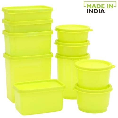Mastercook Storage Container - Green, Plastic, Plain, 10 pcs