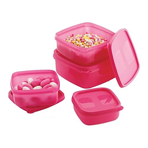 Buy Mastercook Premium Square Plastic Container - Pink Online At Best 