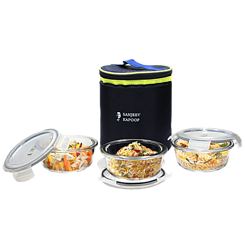 Buy Sanjeev Kapoor Boston Round Lass Lunch Box Tiffin Box With Bag   40180461 3 Sanjeev Kapoor Boston Round Lass Lunch Boxtiffin Box With Bag 