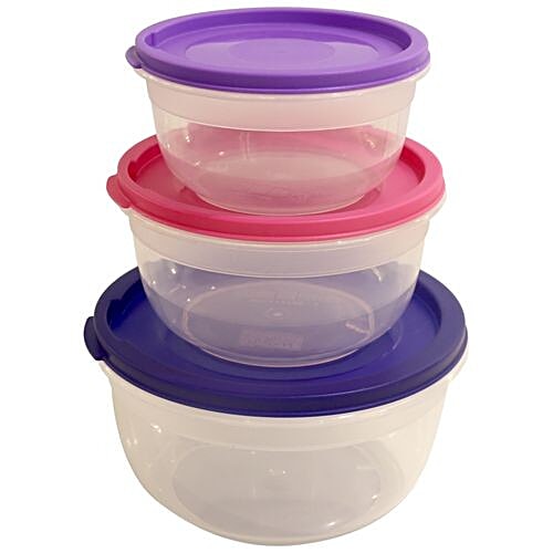 Buy Ratan Solitaire Transparent Plastic Container Set - Assorted Colour ...