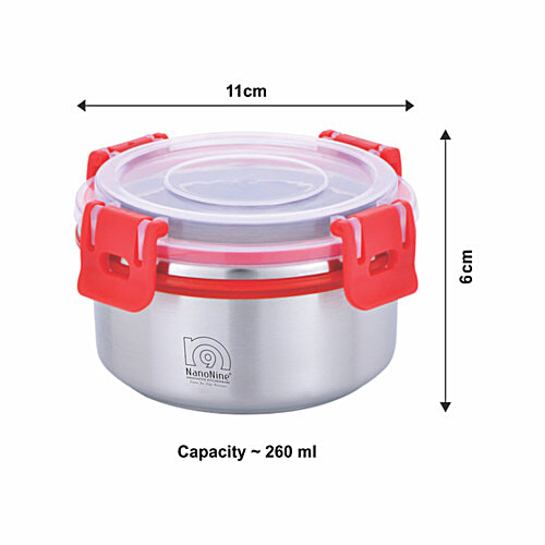 Buy NanoNine Steel Lunch/Tiffin Box Set With Bag - Clip Lock Online at ...