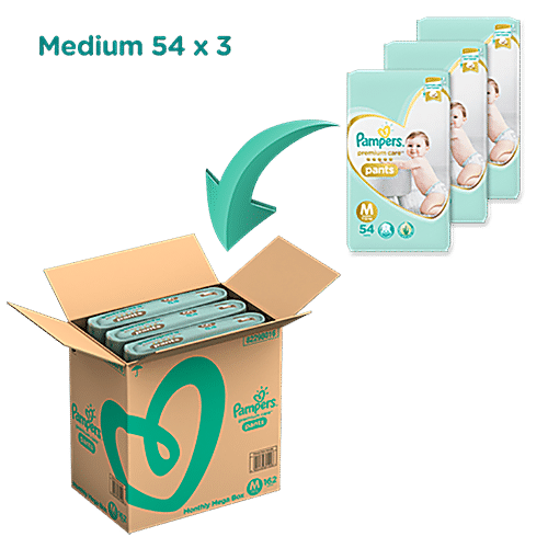 Buy Pampers Premium Care Pants, Medium size baby Diapers, (M) 162