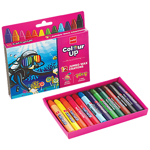 Buy BIC Cello ColourUp Wax Crayon Jumbo - 12 Shades Online at Best ...