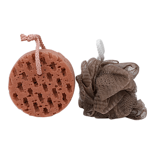 Buy Kolifu Body Bath Dual Sided Hangable Loofah Sponge Scrubber Brown