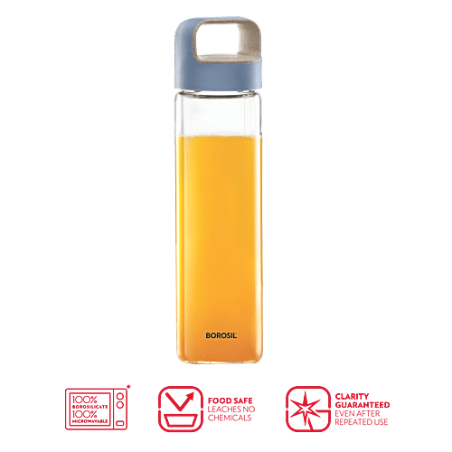 Buy Borosil Neo Glass Water Bottle With Blue Handle - For Fridge ...