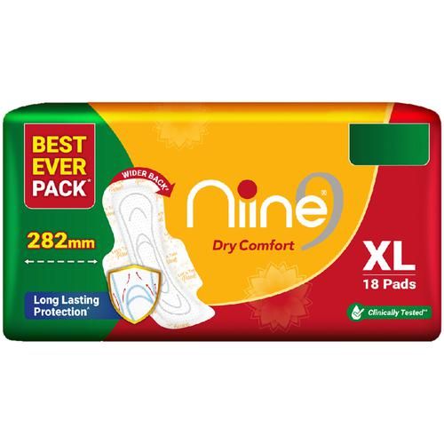 Buy Niine Dry Comfort Sanitary Napkins - XL, Heavy Flow Coverage, Rash  Control Online at Best Price of Rs 36 - bigbasket