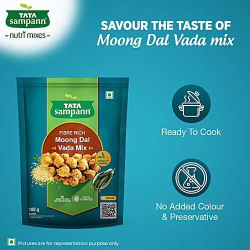 Buy Tata Sampann Fibre Rich Moong Dal Vada Mix - Instant Ready To Cook ...