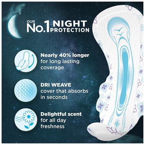 Whisper Bindazzz Nights Sanitary Pads - Wider Back, Up To 0% Leak, Provides  All Night Protection, XXXL 20 pcs: Customer Reviews & Ratings - Page 6 -  bigbasket