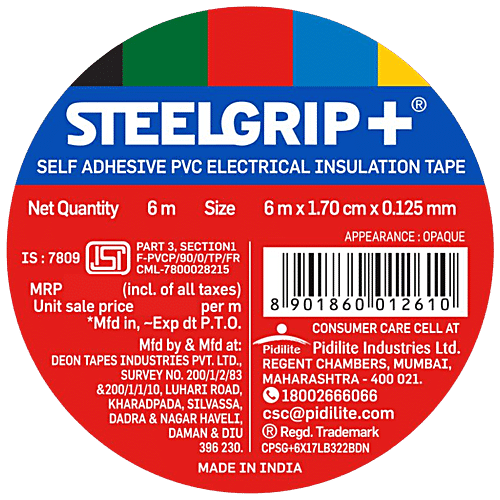 Buy Steelgrip Steelgrip+ Self Adhesive PVC Electrical Insulation Tape ...