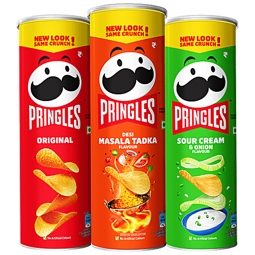 Buy Pringles Original Potato Crisps - Desi Masala Tadka & Sour Cream-N ...