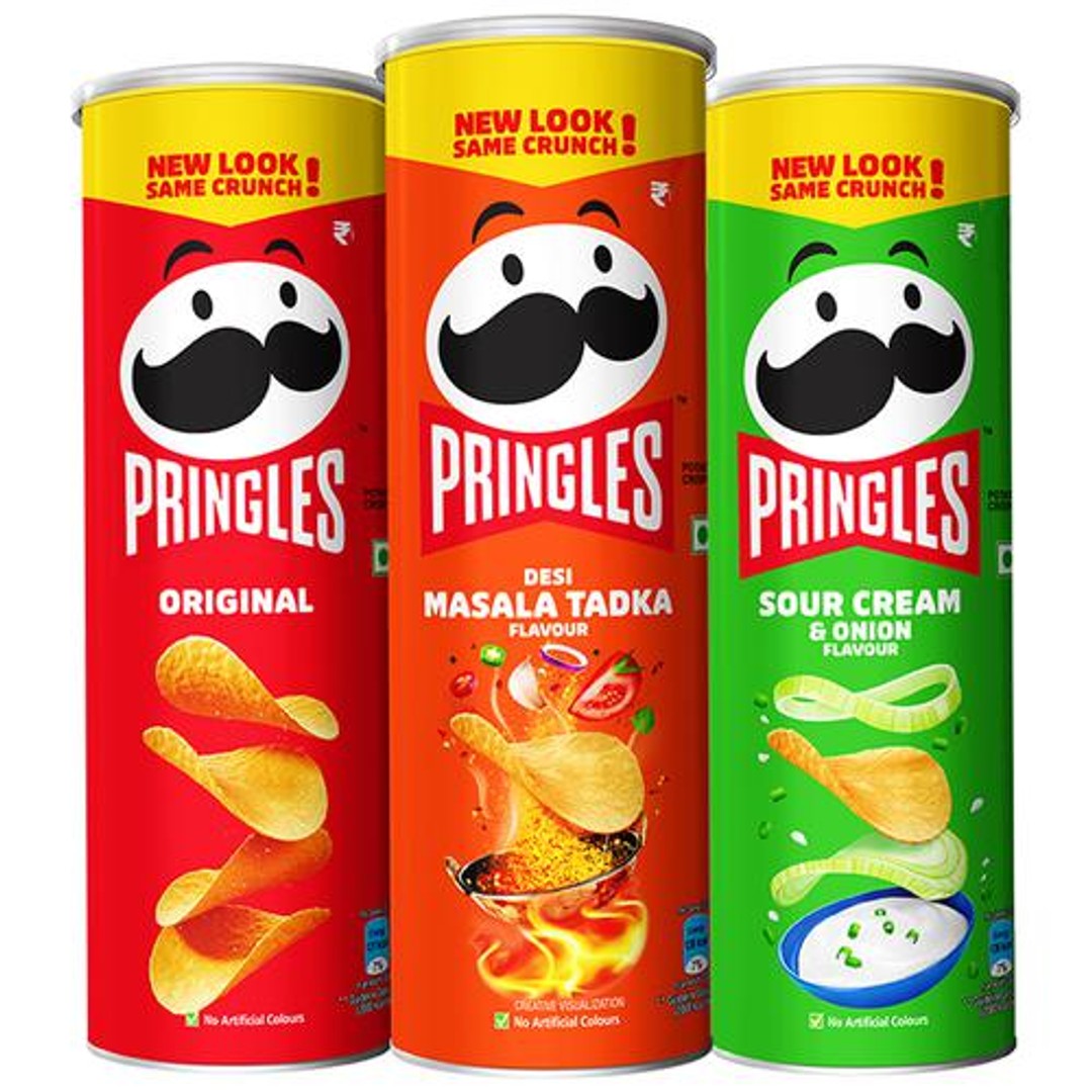 Buy Pringles Original Potato Crisps - Desi Masala Tadka & Sour Cream-N ...