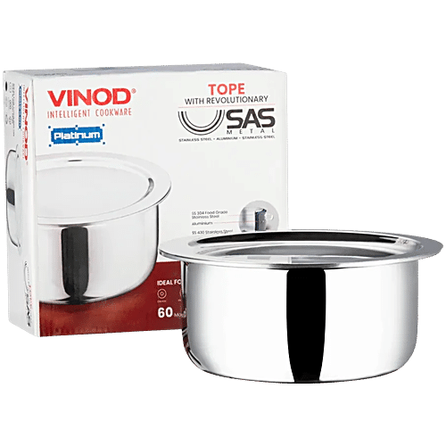 Buy Vinod Platinum Triply Stainless Steel Patila Tope Induction Base With Lid Cm Online