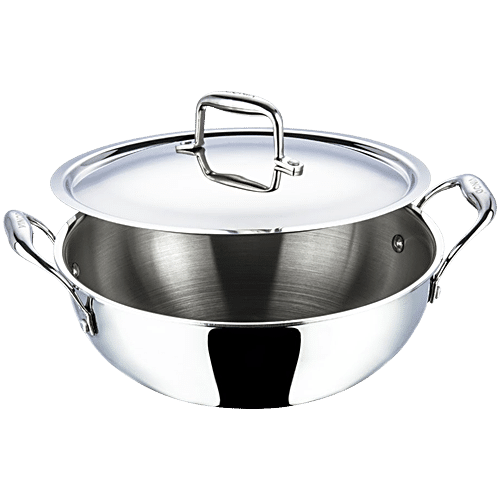 Buy Vinod Platinum Triply Stainless Steel Kadai - 3 Layer, Induction ...