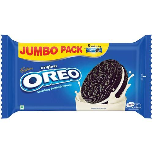Cadbury Oreo Vanilla Flavour Crème Sandwich Biscuit, 481.25 g Jumbo Pack