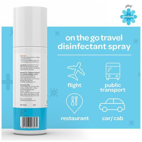 Buy Godrej Protekt On The Go Travel Disinfectant Spray A Kills 99 9 Germs Alcohol Based Anti Bacterial Citrus Fragrance Online At Best Price Bigbasket