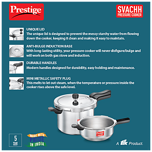 Buy Prestige Svachh Aluminium Outer Lid Pressure Cooker Combo