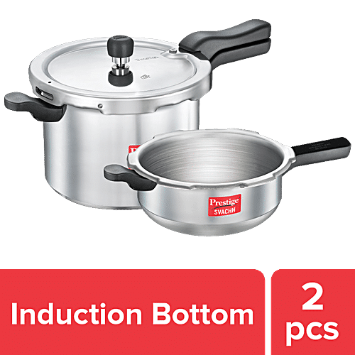 Buy Prestige Svachh Aluminium Outer Lid Pressure Cooker Combo- Common ...