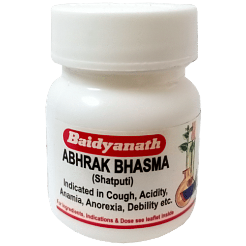 Buy Baidyanath Nagpur Abhrak Bhasma (Shatputi) - For Cough, Cold Online ...