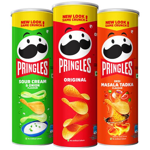 Buy Pringles Original Potato Crisps - Desi Masala Tadka & Sour Cream-N ...