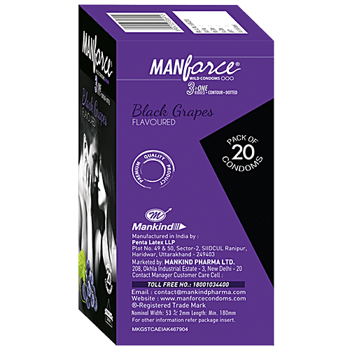 MANFORCE 3 in 1 Wild Condoms (Ribbed, Contour, Dotted), Chocolate