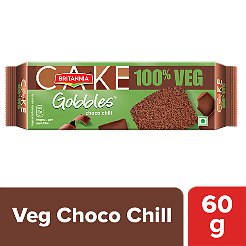 Buy Britannia Gobbles 100% Veg Bar Cake - Chocolate, Soft & Fluffy ...