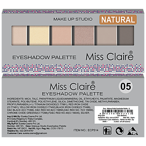 Buy Miss Claire Makeup Studio Eyeshadow Palette Online at Best Price of Rs  295 - bigbasket