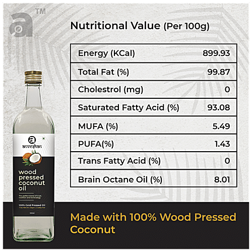 Buy Anveshan Wood Cold Pressed Coconut Cooking Oil - For Hair & Massage ...