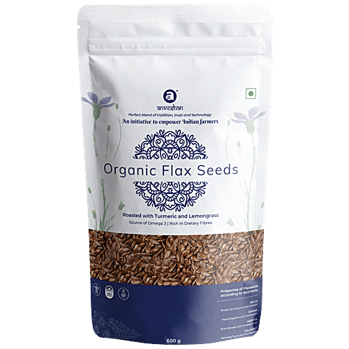 Buy Anveshan Organic Roasted Flax Seeds Roasted With Turmeric & Lemon ...