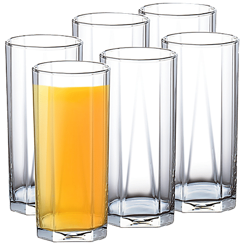 Transparent Round Juice Jug Glass Set Of 6 Plastic for  Home&Hotel&Restaurant, Size: 10.16 x 12.7 x