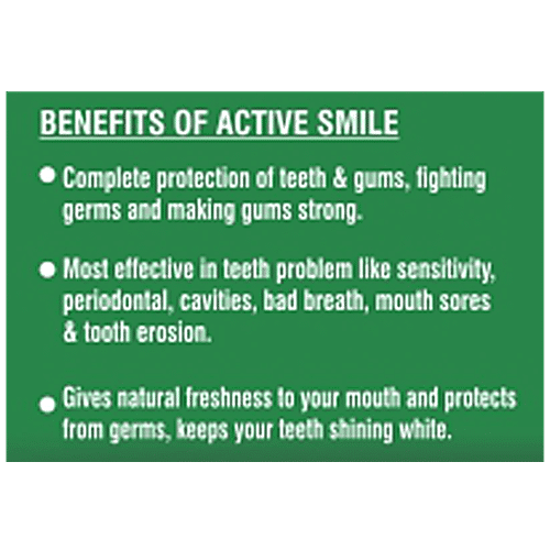 ingredients in smile active toothpaste