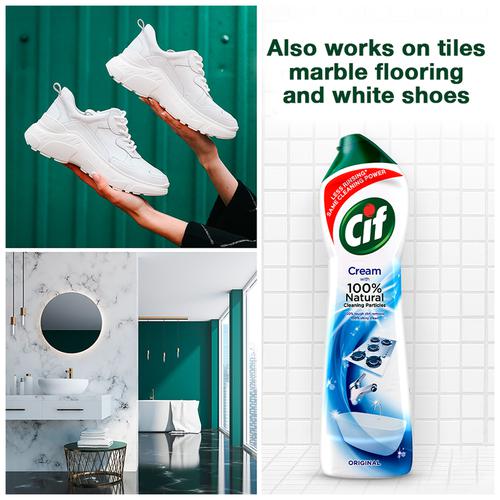 Cif Cleaners Ocean Cream Multipurpose Surface Cleaner - Original, For Tough Stains, Refreshing Scent, 500 ml  