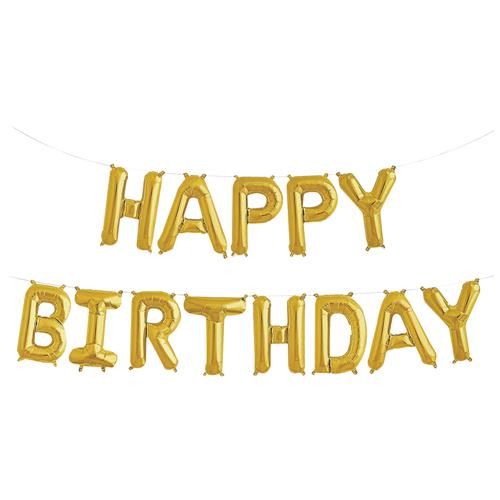 Buy CherishX Happy Birthday Foil Balloon - Golden Colour, 41 cm Letter ...